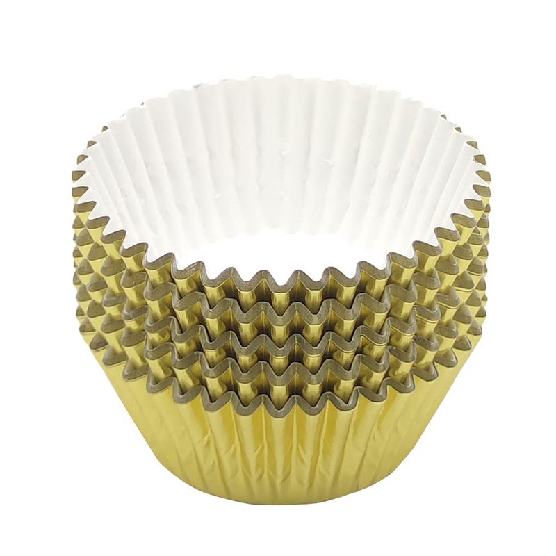Mombake Standard Gold Foil Cupcake Liners Muffin Baking Cups for Party and More, 100-Count - Image 5